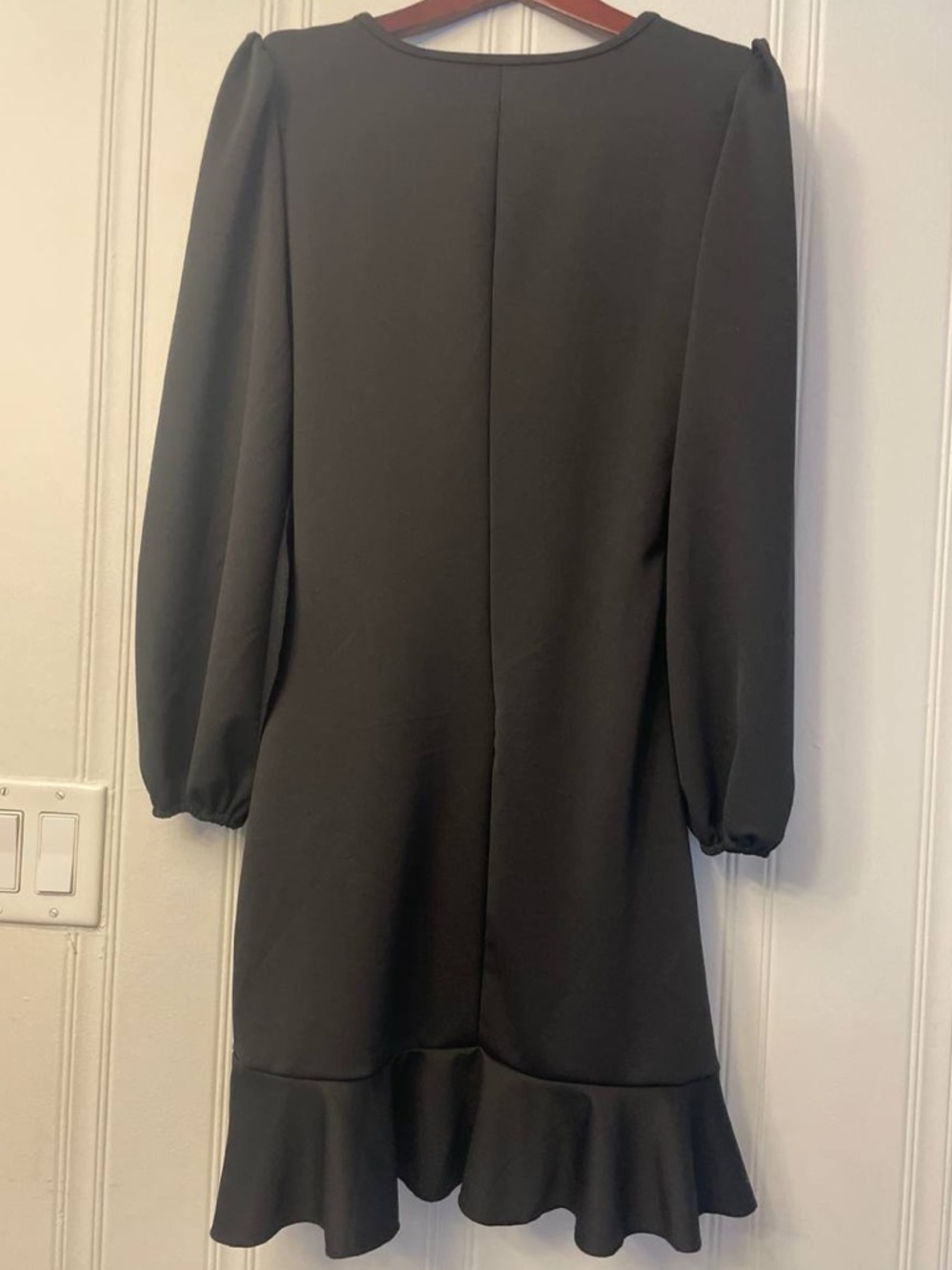 Black Long Puff Sleeve Bodycon Mini Dress - Picture 7 of 9